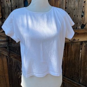 Madewell short sleeve boxy cut crop top oversized White boho Medium